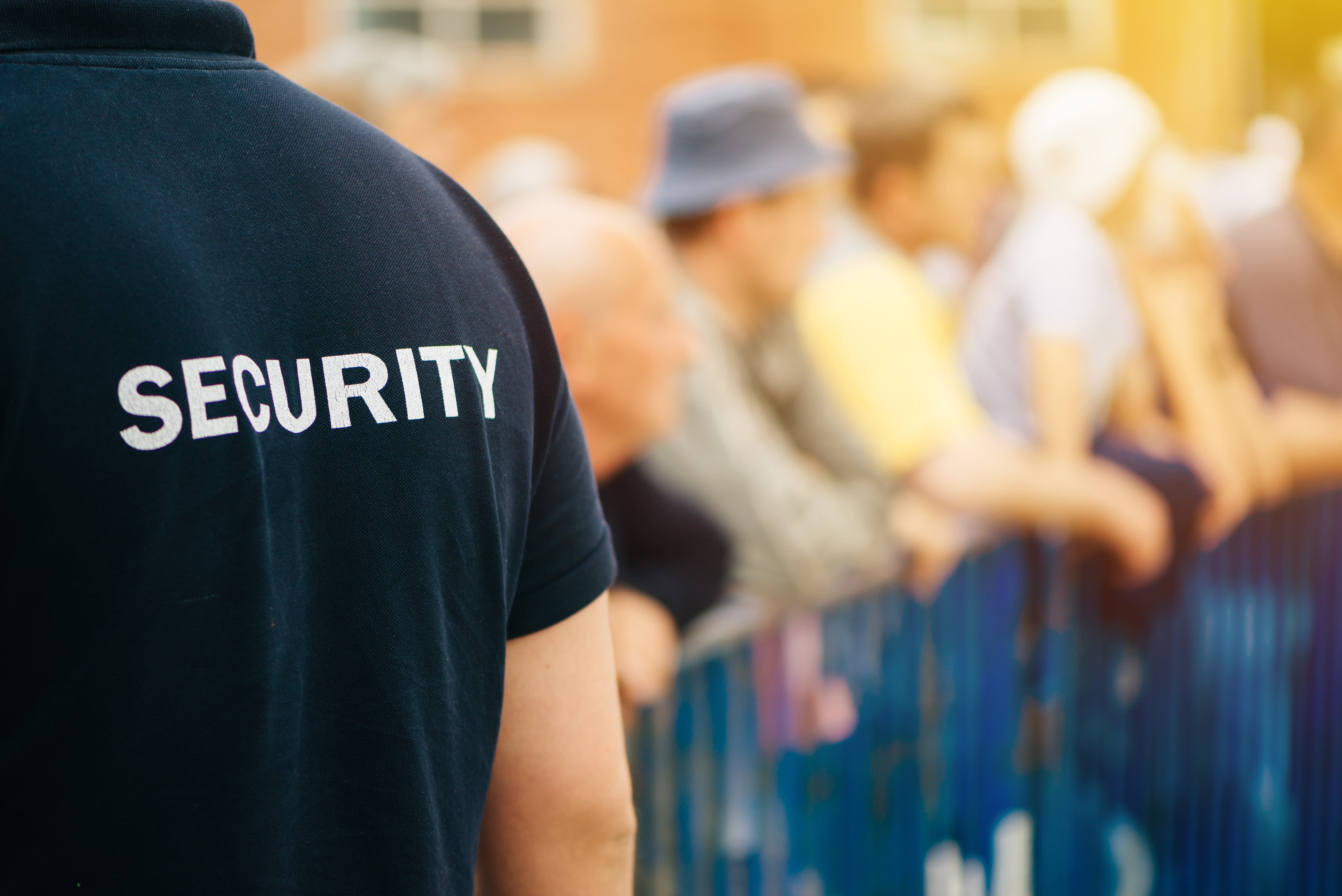 Member of security guard team on public event
